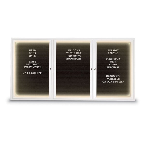 United Visual Products Indoor Enclosed Combo Board, 42"x32", Black Frame/Black Porc & Pearl UVCB4232B-BLKPORC-PEARL - main